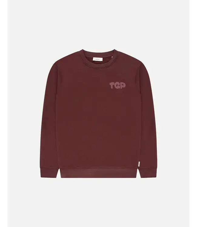 The GoodPeople Look artwork sweater bordeaux