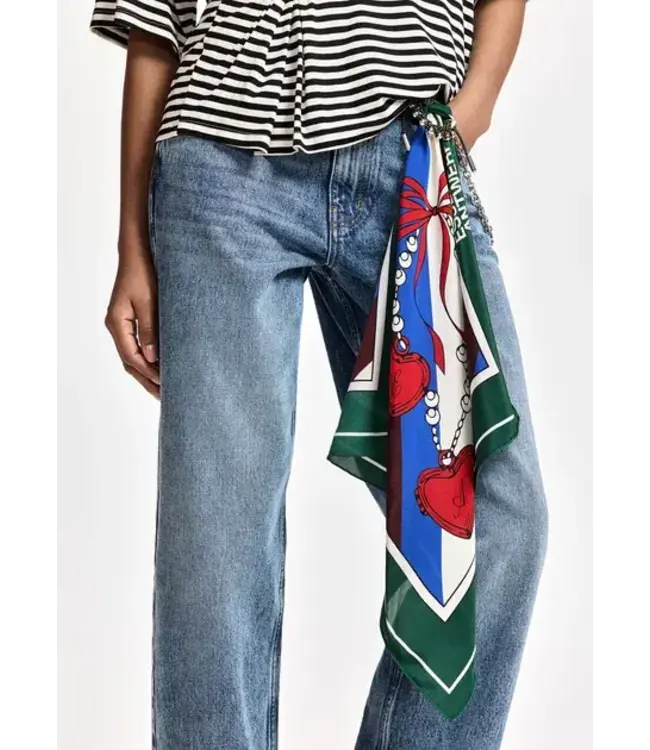 Essentiel Antwerp Kollege Square Scarf Combo1 Forest Whisper