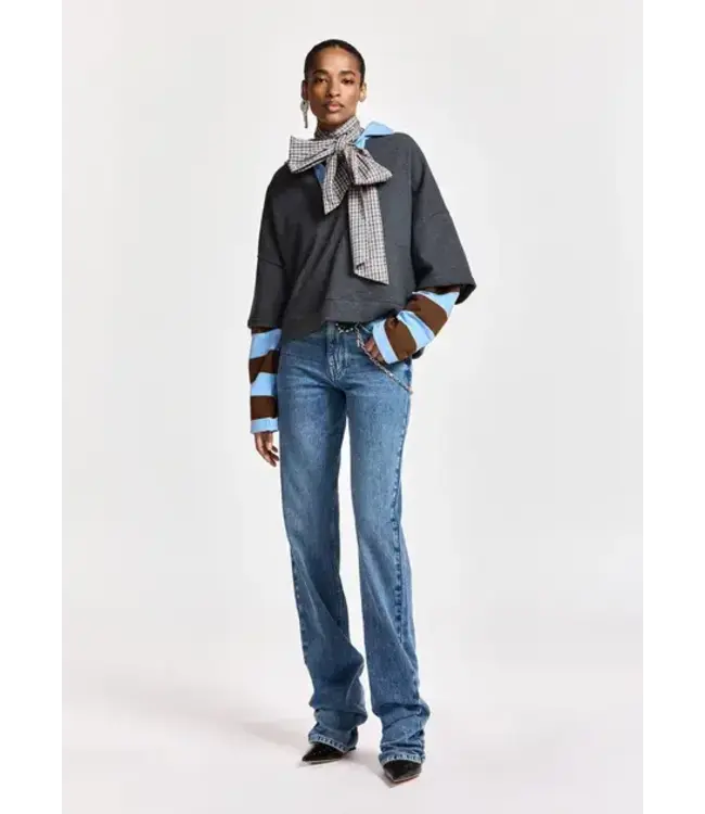 Essentiel Antwerp Kantelou Polo Sweatshirt Combo2 Steel Pulse