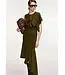 Essentiel Antwerp Know Knitted Top With Frill Dusty Green