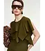 Essentiel Antwerp Know Knitted Top With Frill Dusty Green