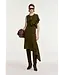 Essentiel Antwerp Know Knitted Top With Frill Dusty Green