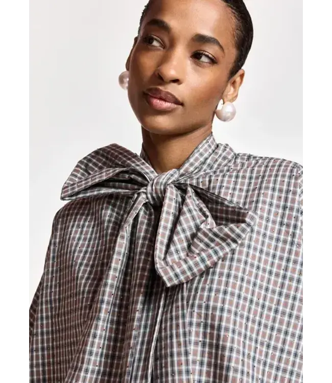 Essentiel Antwerp Kefir Pussy Bow Tie Top Como3 Steel Pulse