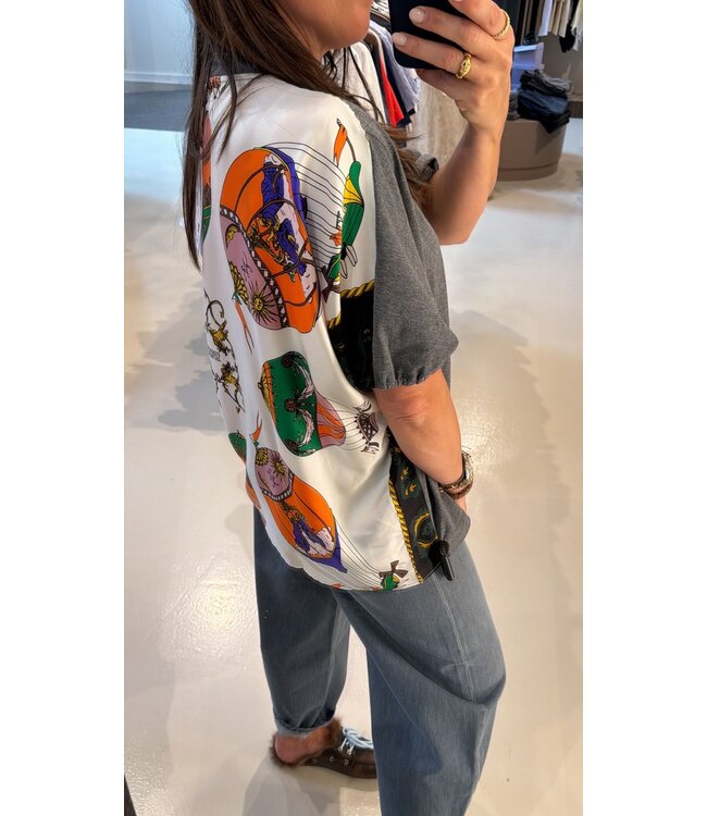 Essentiel Antwerp Kos T-shirt With Silk scarf Back Combo1 Black