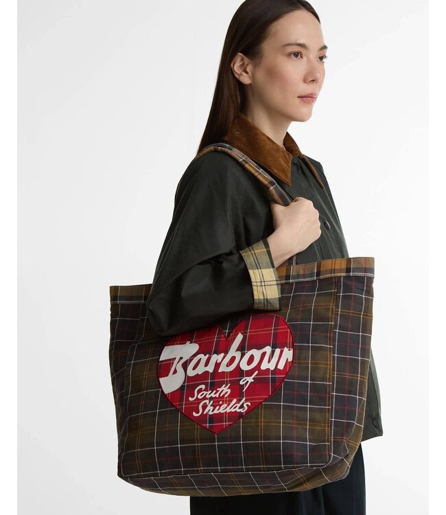 Barbour Heart Tote Bag Classic Tartan