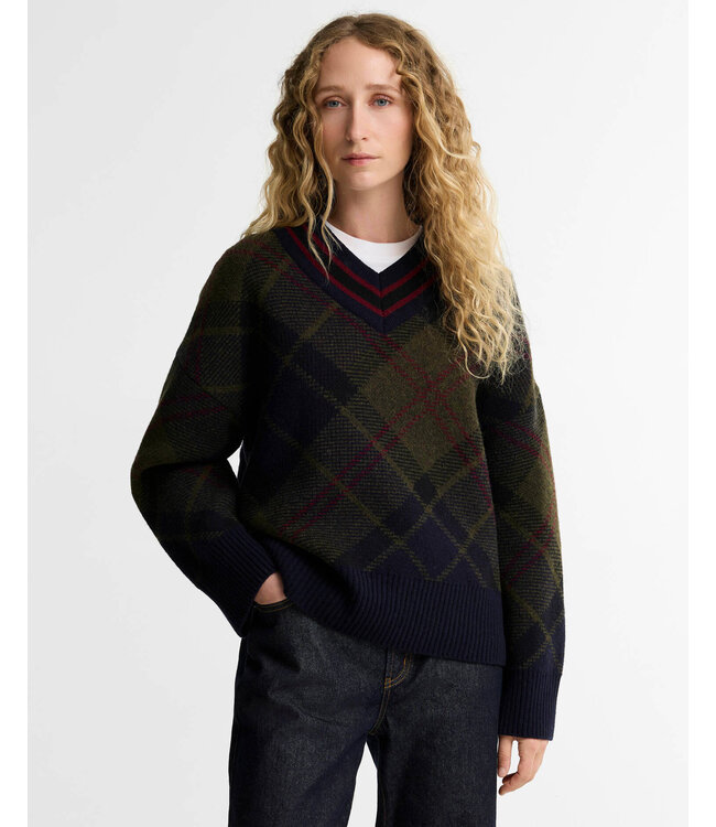 Barbour Shae Knitted Jumper Shadow Classic Tartan
