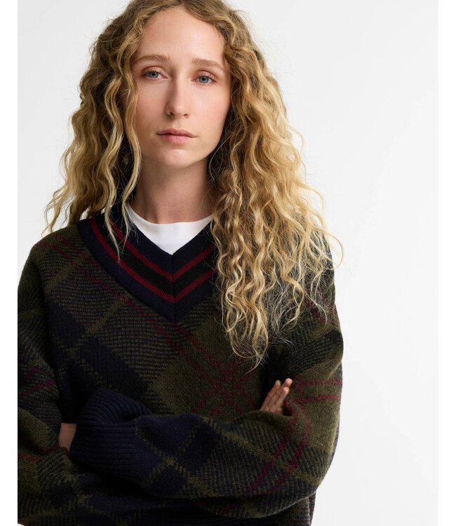 Barbour Shae Knitted Jumper Shadow Classic Tartan