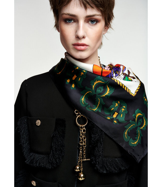 Essentiel Antwerp Kontact printed Scarf Combo1 Black