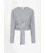 Dante 6 Benyo Knitted Wrap Top Heather Grey