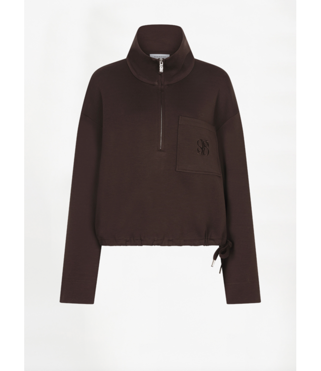 Dante 6 Republic Zip sweater Espresso brown