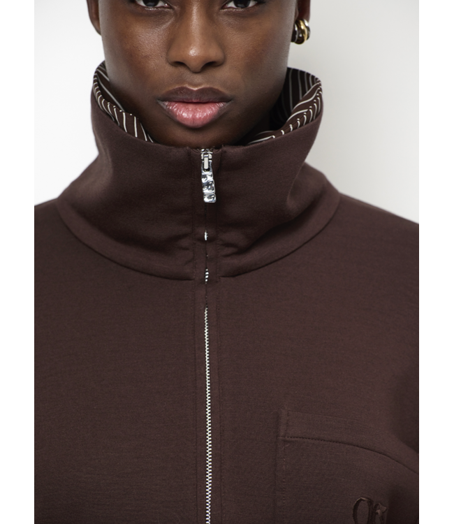 Dante 6 Republic Zip sweater Espresso brown