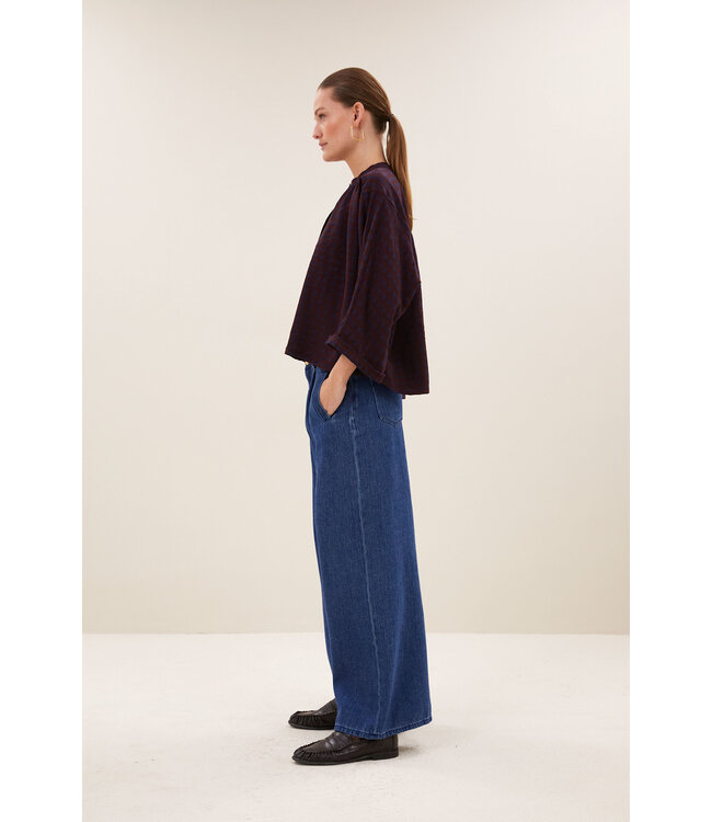 By Bar Jess Blouse Wine Check