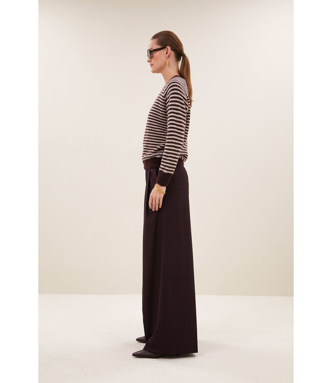 By Bar Sally Stripe Pullover Burgundy Crush
