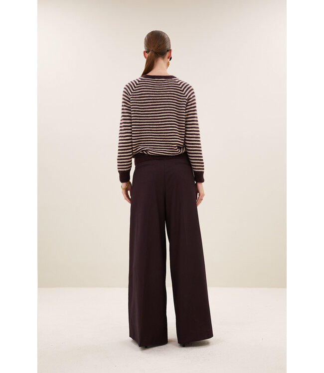 By Bar Sally Stripe Pullover Burgundy Crush