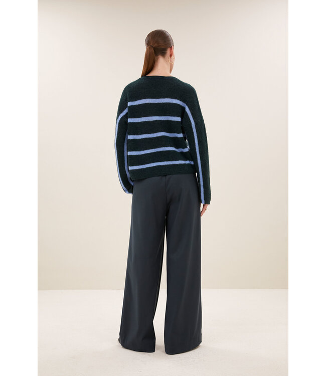 By Bar Vide Stripe Pullover Green Cloud