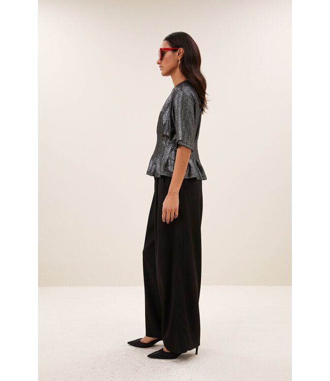 By Bar Jule Herringbone Pants Black