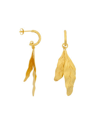 Betty Bogaers Two leafs Stud Earring Gold