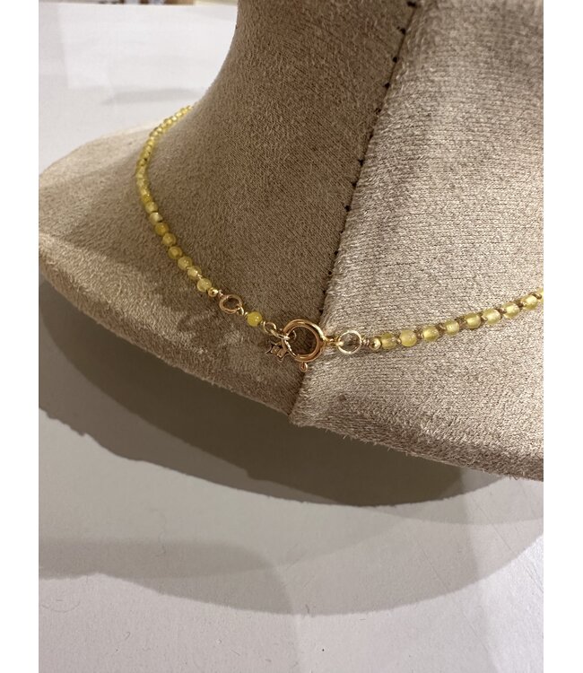 Betty Bogaers Yellow Stones Necklace Gold