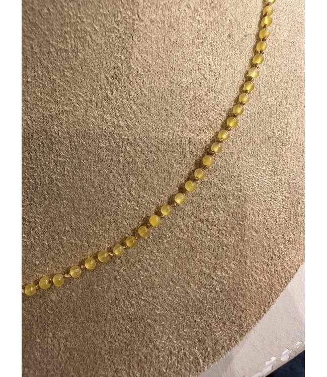 Betty Bogaers Yellow Stones Necklace Gold