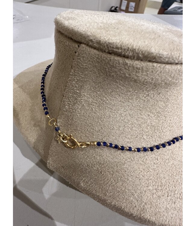 Betty Bogaers Blue Stones Necklace Gold