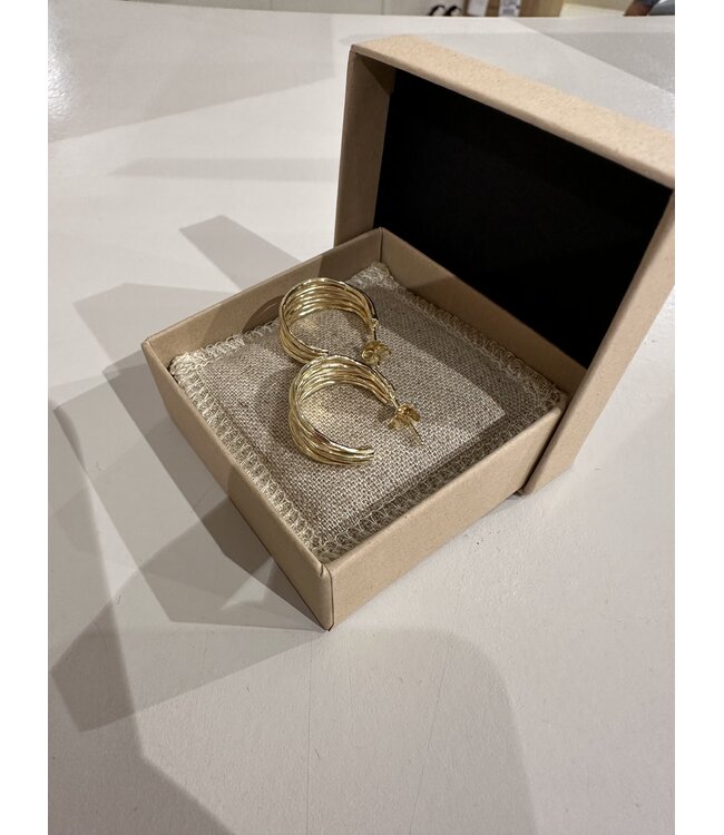 Betty Bogaers Hammered Multiple Hoop Large Gold