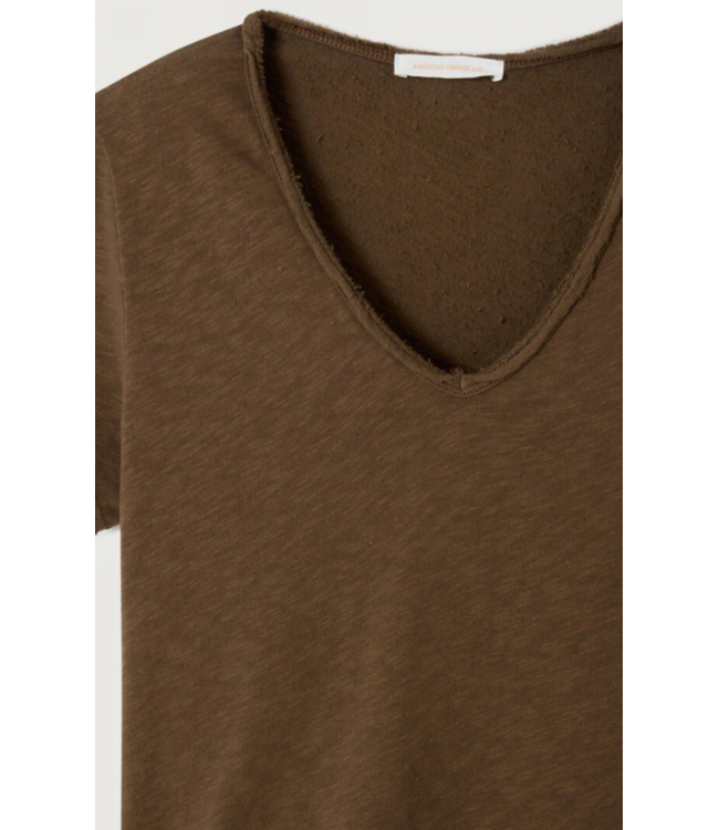 American Vintage Sonoma T-shirt V-Neck Vintage Chestnut