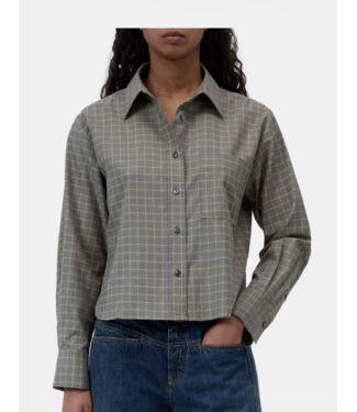 Closed Cropped Oversized shirt Juniper Green