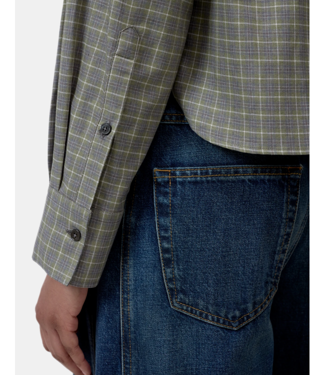 Closed Cropped Oversized shirt Juniper Green