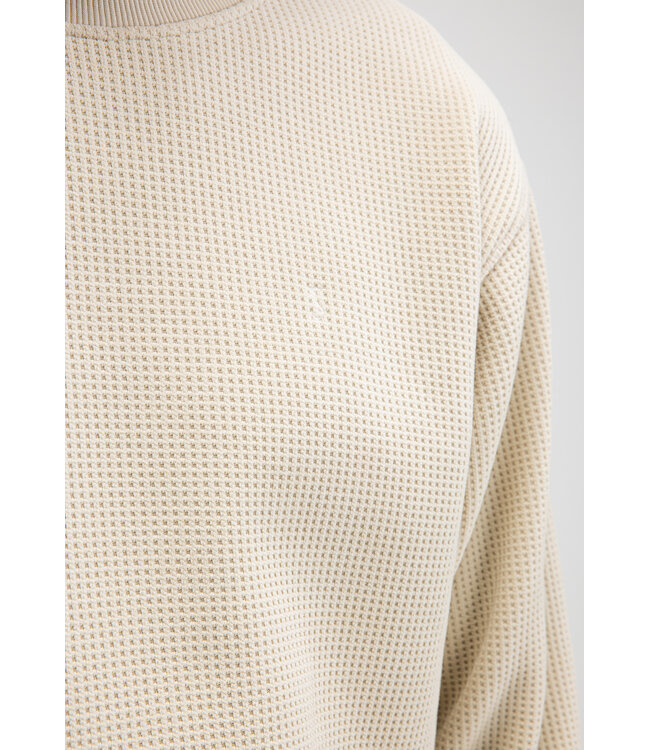 Butcher of Blue Flux heavy waffle sweater beige grey