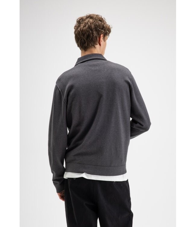 Butcher of Blue clifden zip polo sweater agatha grey