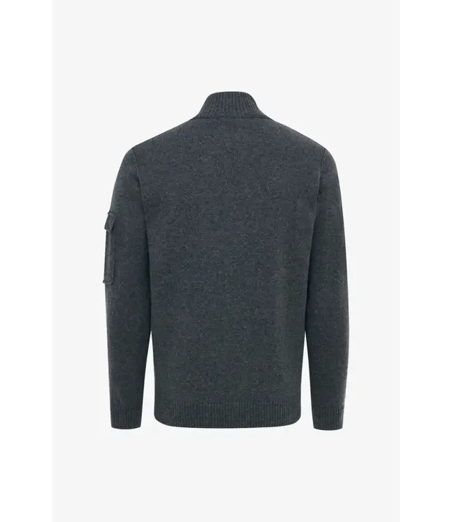 Genti Turtle zip ls knitwear merino 022 Grey