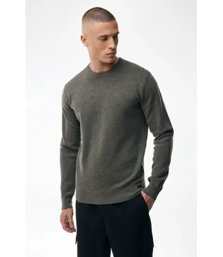 Genti Round neck ls wool taupe 142