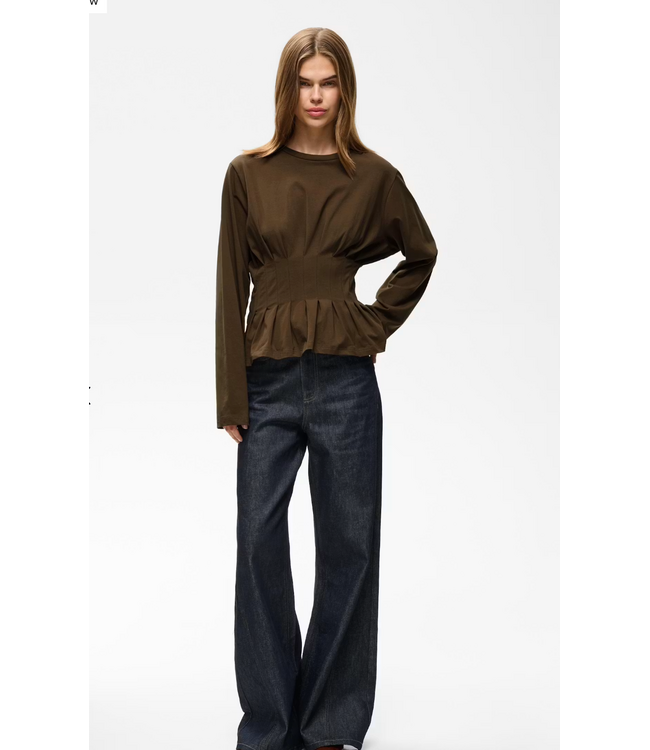 Gestuz GZinez LS longsleeve tee slateblack/brown