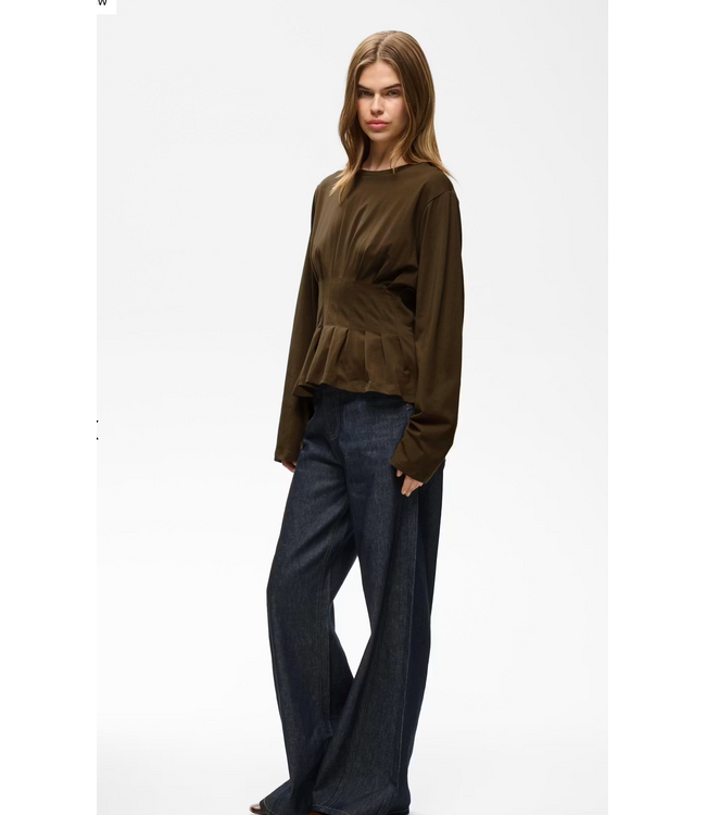 Gestuz GZinez LS longsleeve tee slateblack/brown