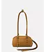 satchel bag honey yellow leather suede small