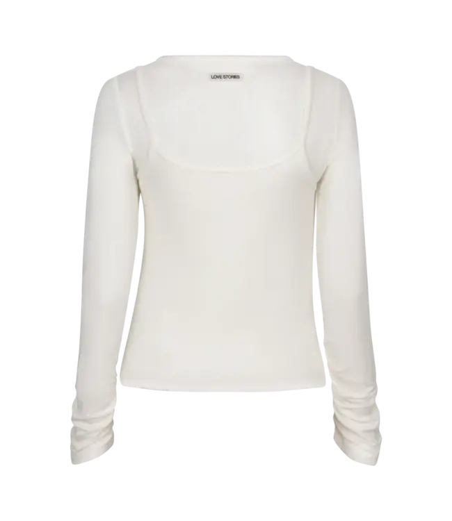 Love Stories piper longsteeve top white