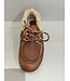 Posa boat loafer brushed fur leather brown