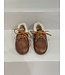 Posa boat loafer brushed fur leather brown