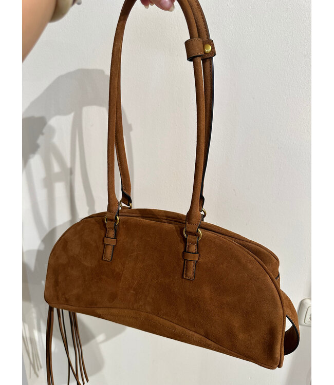 satchel bag honey yellow suede leather