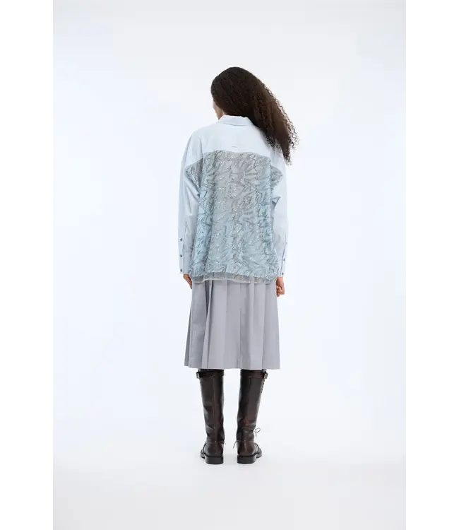 Munthe vontario stripeBlue gun-metal blouse