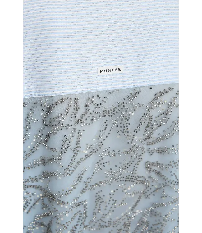 Munthe vontario stripeBlue gun-metal blouse