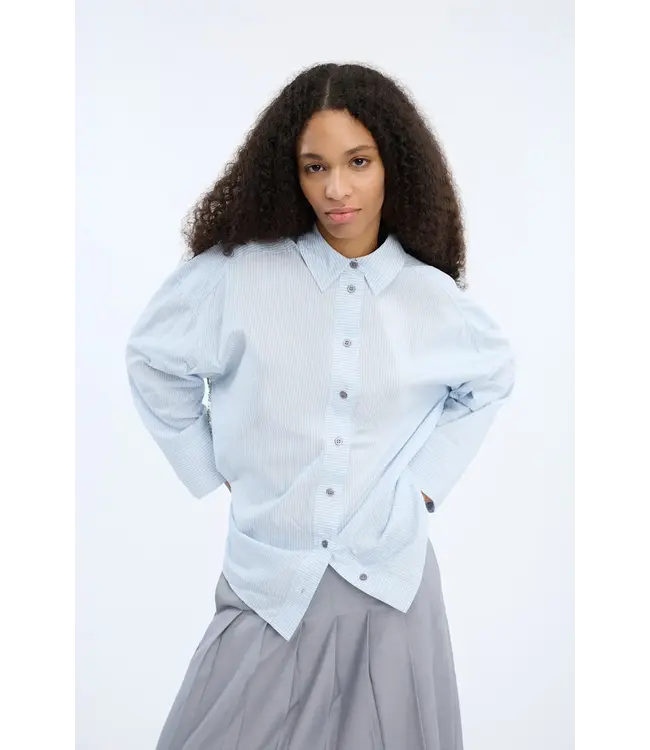 Munthe vontario stripeBlue gun-metal blouse