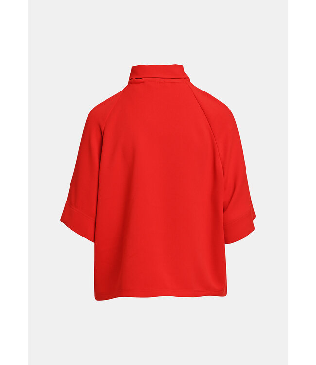 Essentiel Antwerp kassie neck tie top bright red