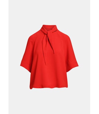 Essentiel Antwerp kassie neck tie top bright red