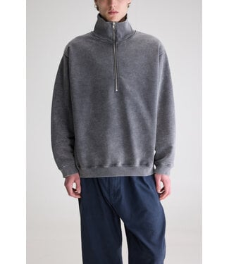 Bellerose Fabro washed black blue half zip
