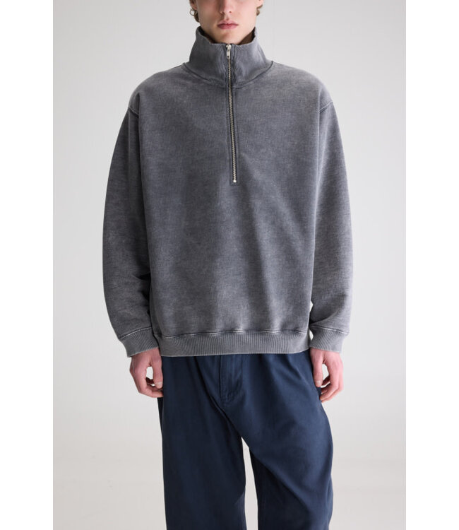 Bellerose Fabro washed black blue half zip