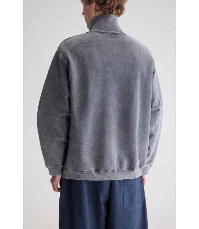 Bellerose Fabro washed black blue half zip