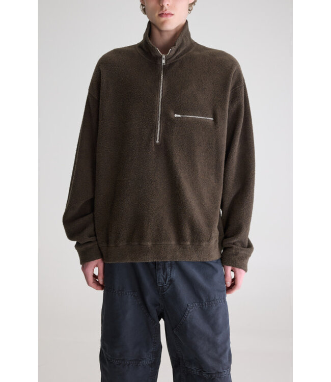 Bellerose Amber quarter zip fleece brown