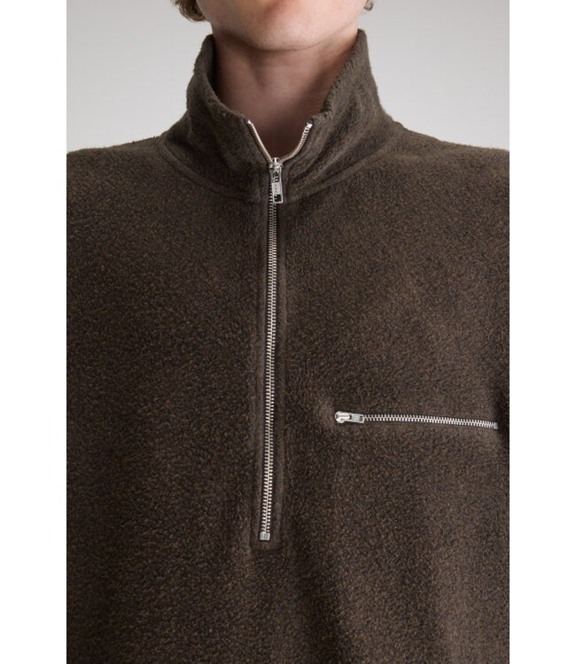Bellerose Amber quarter zip fleece brown
