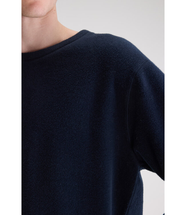 Bellerose Matt fleece crew sweater navy